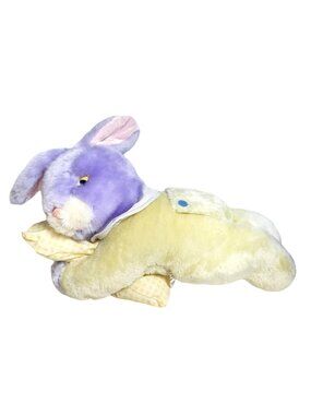 Rare HTF Vintage Goffa Int'l Sleeping Bunny Rabbit Plush w/Pillow Stuffed Animal